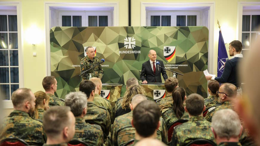 Bundeskanzlers Olaf Scholz beim Territorialen Führungskommando der Bundeswehr