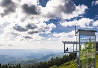 Gläserner Aufzug am Großen Arber im Bayerischen Wald